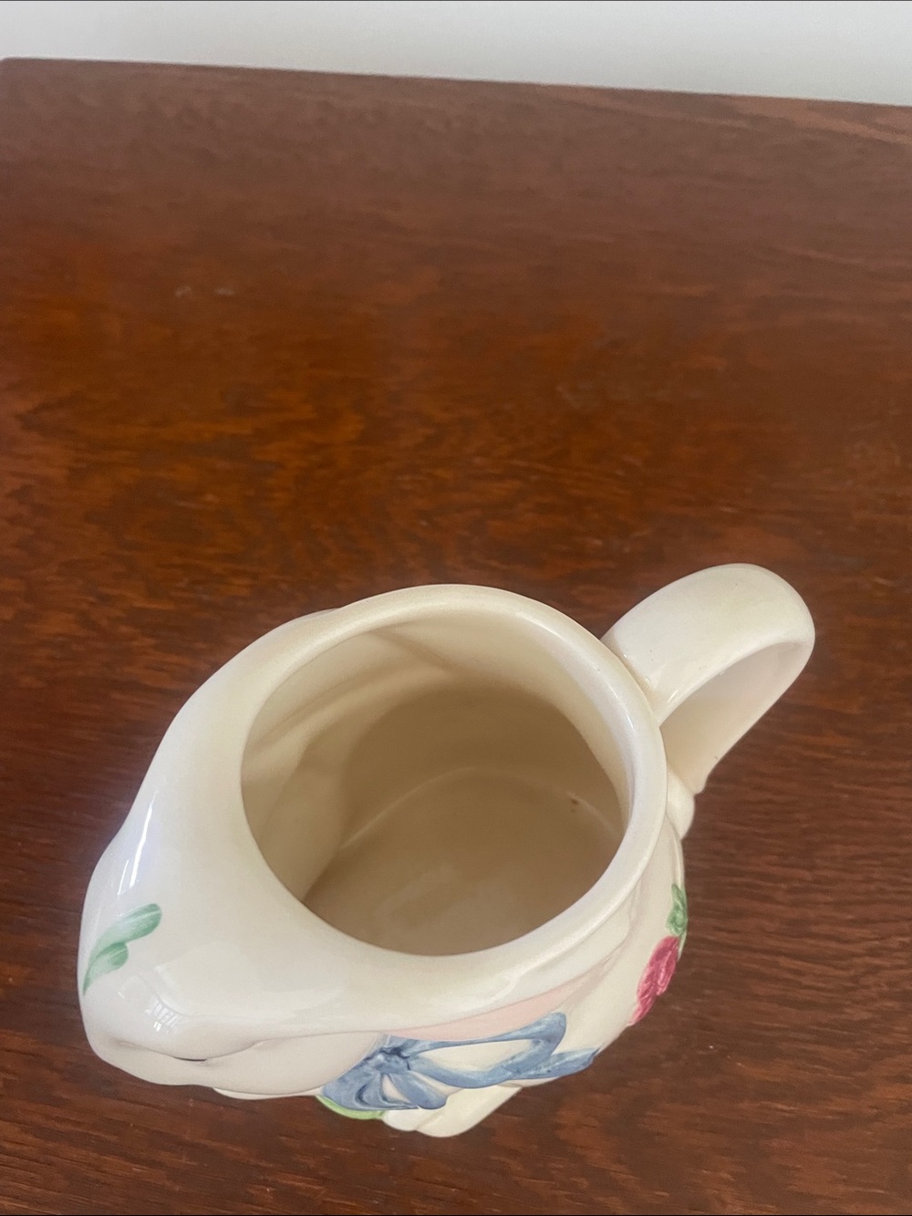 Lenox poppies on blue barnyard bunny creamer - Picture 3 of 4